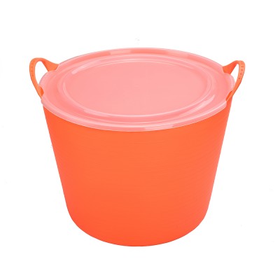 Stackable light weight household big plastic orange tubtrug with print logo